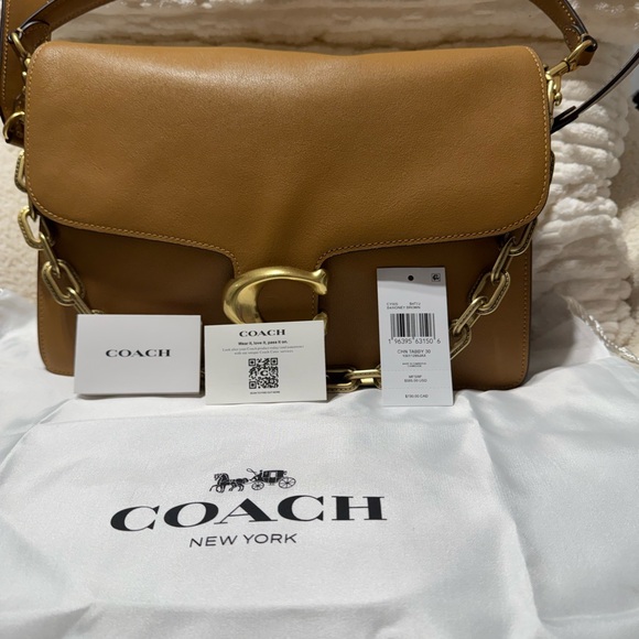 Coach Chain Tabby 30 Leather Shoulder Bag in Honey Brown with Gold Hardware - Picture 2 of 7